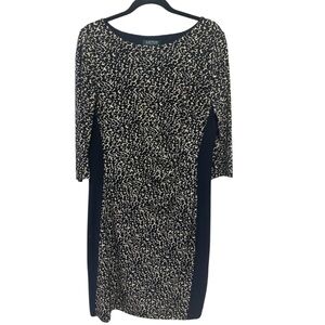 Lauren Ralph Lauren Animal Print Black and Cream Dress